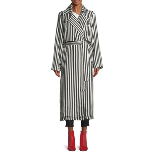 NWOT RtA Karina Striped Silk Trench - Picture 10 of 11